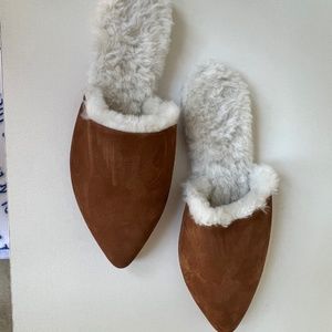 Jenny Kayne Suede Mule with Shearling lining Size 37